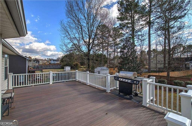 deck with grilling area