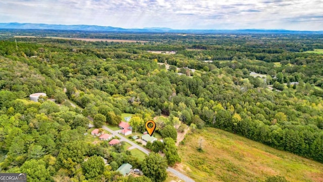 aerial view with a mountain view