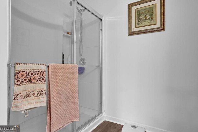 bathroom featuring walk in shower