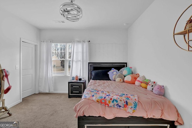 view of carpeted bedroom