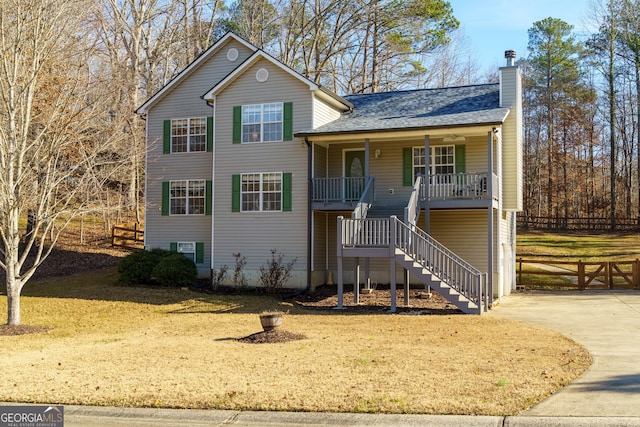 view of front of property featuring a porch