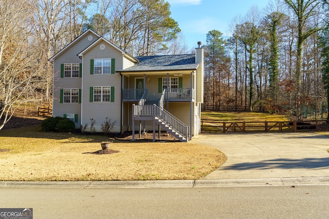 view of front of house featuring covered porch