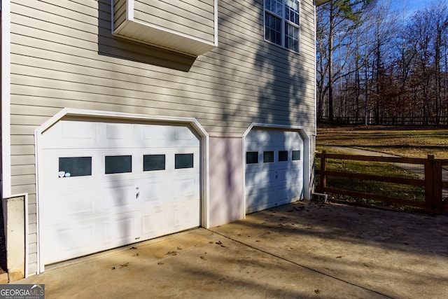 view of garage