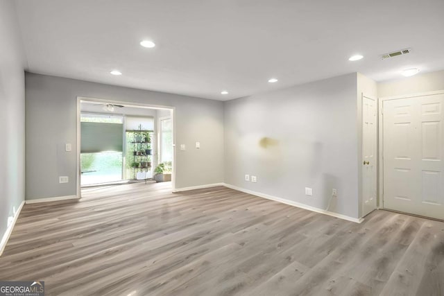 empty room featuring light hardwood / wood-style floors