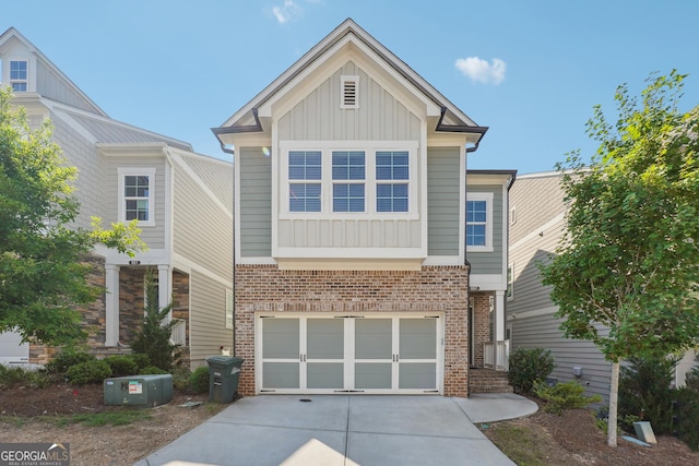 craftsman inspired home featuring a garage