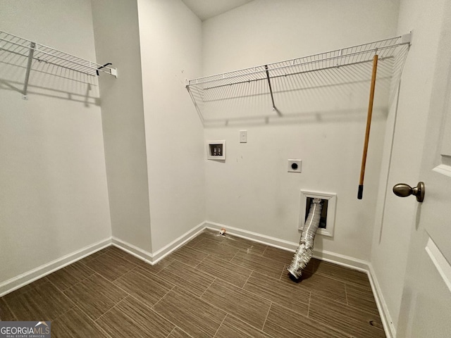 laundry area featuring washer hookup and electric dryer hookup