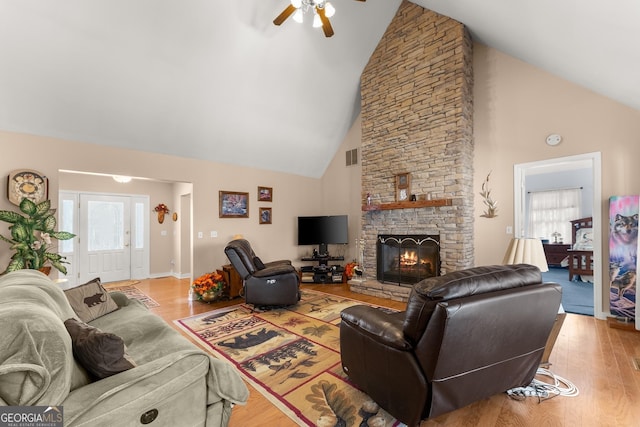 2314 Panorama Dr, Sautee Nacoochee, GA 30571 - interior details featuring wood-type flooring and a stone fireplace