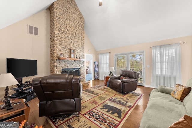 2314 Panorama Dr, Sautee Nacoochee, GA 30571 - carpeted bedroom featuring high vaulted ceiling and multiple windows