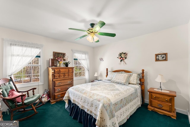 2314 Panorama Dr, Sautee Nacoochee, GA 30571 - bedroom with carpet and ceiling fan