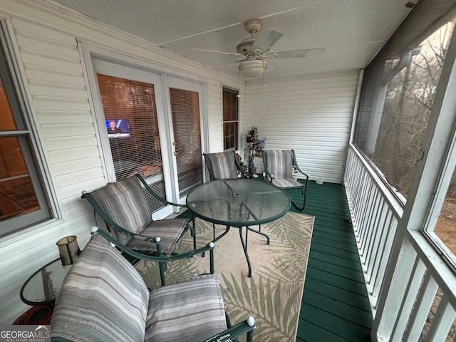 2314 Panorama Dr, Sautee Nacoochee, GA 30571 - sunroom with ceiling fan