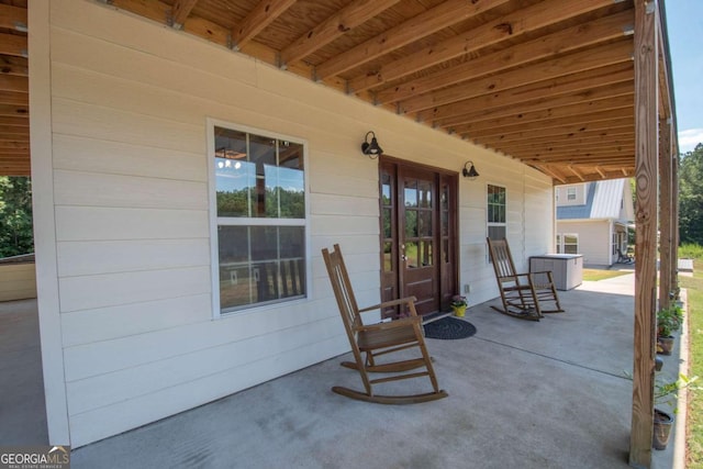 view of patio / terrace featuring covered porch