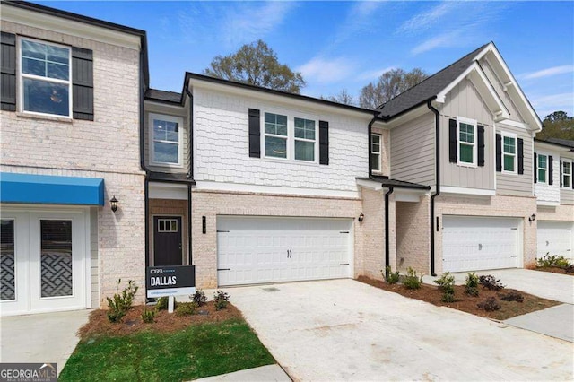 view of property featuring a garage