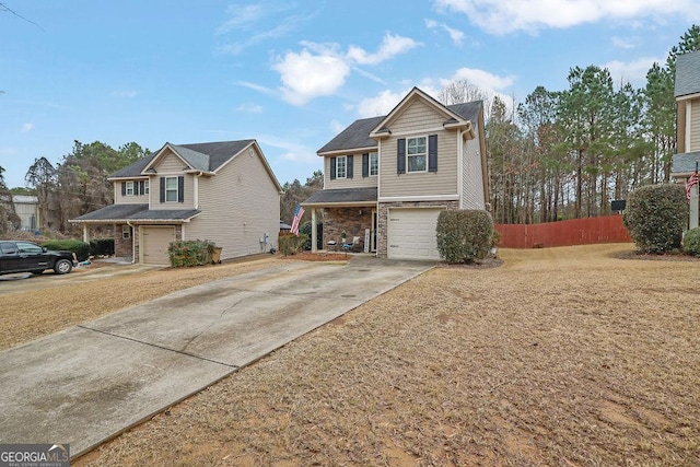 view of front of home featuring a garage