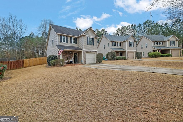 view of front of home with a garage