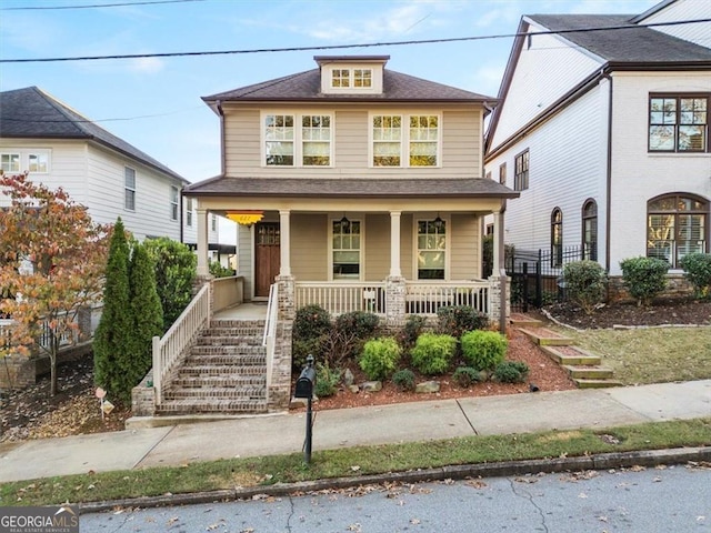 view of front of property featuring a porch