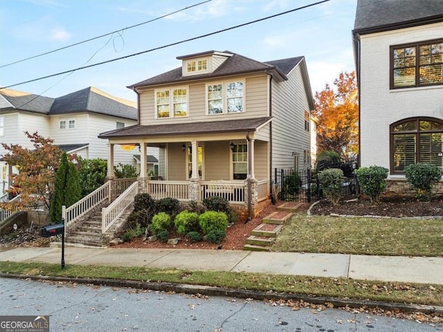 view of front of house with covered porch