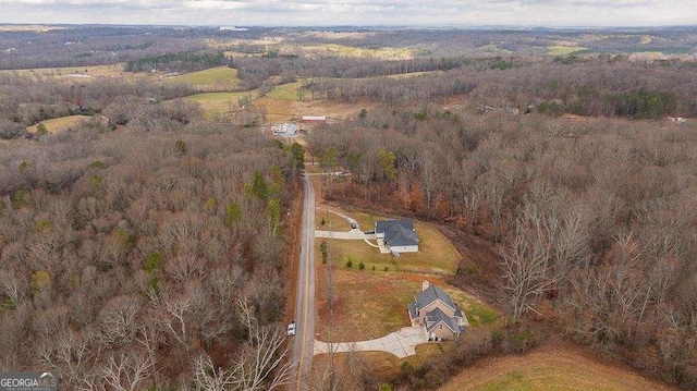 drone / aerial view featuring a rural view