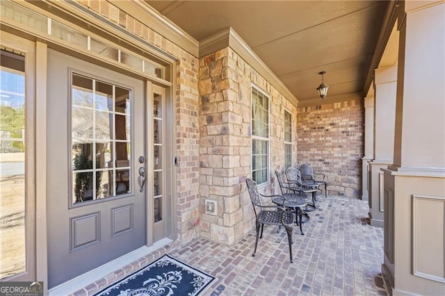 entrance to property with covered porch