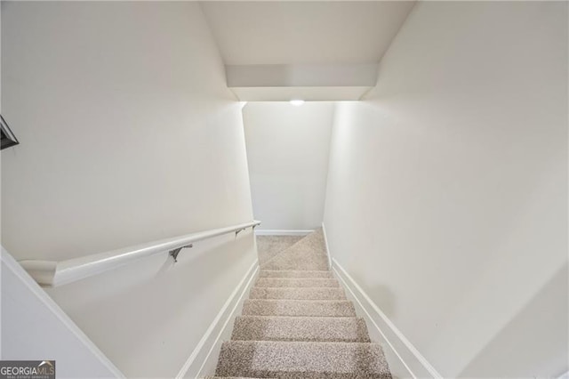 stairs with carpet floors