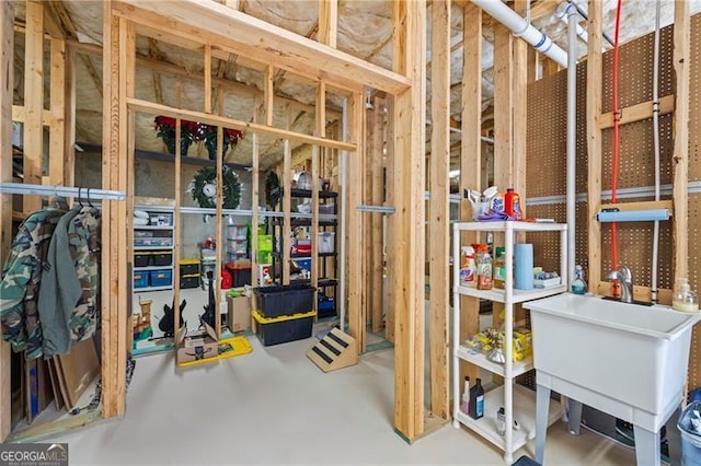 storage area with sink