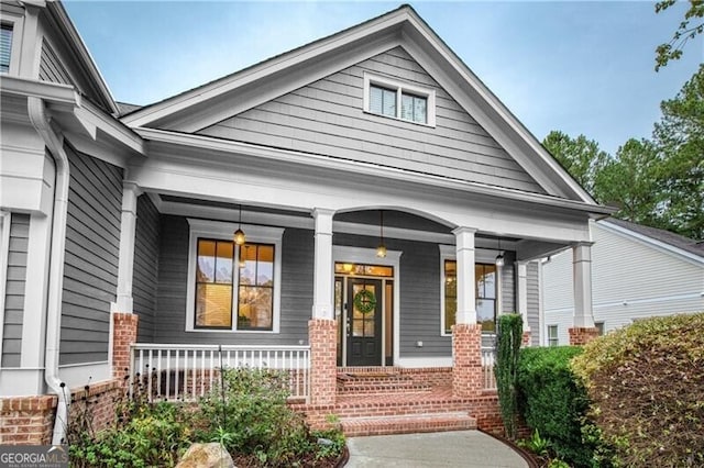 property entrance with a porch