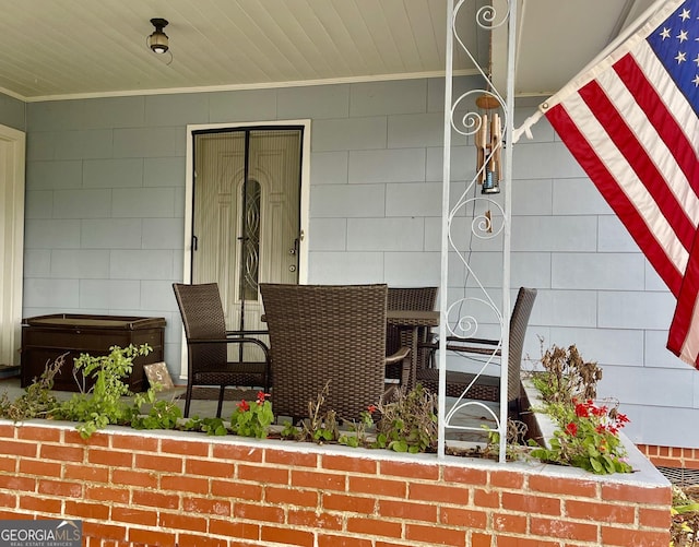 view of patio / terrace featuring covered porch