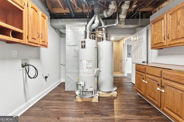 utility room with water heater