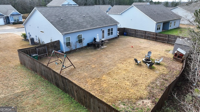 back of property with cooling unit