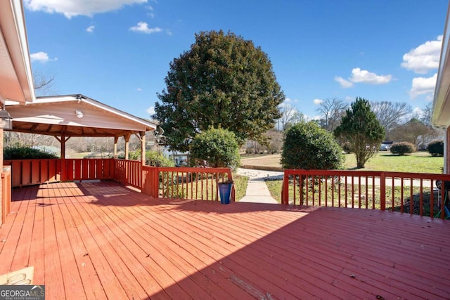 deck with a gazebo