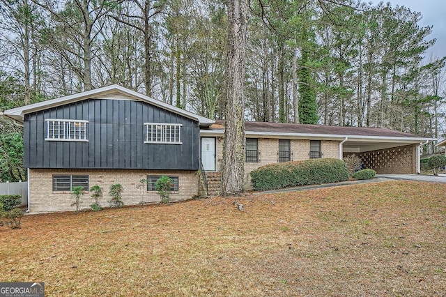 split level home with a carport