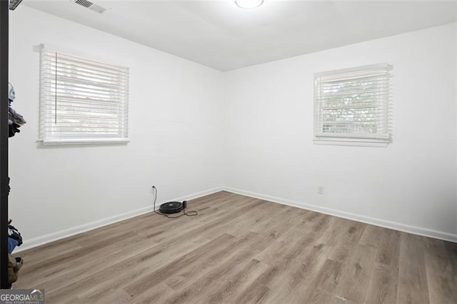 empty room featuring light hardwood / wood-style flooring