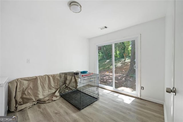 living room with light wood-type flooring