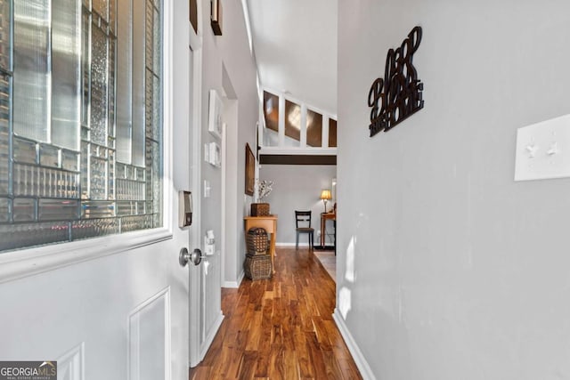 doorway featuring hardwood / wood-style floors