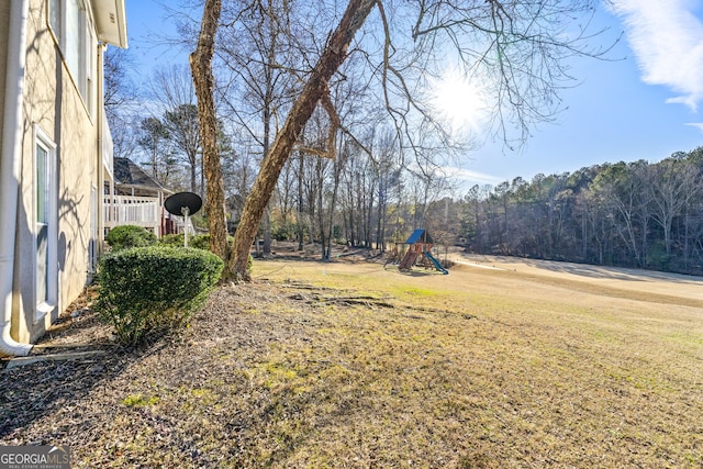 view of yard featuring a playground