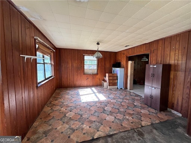 interior space with wood walls