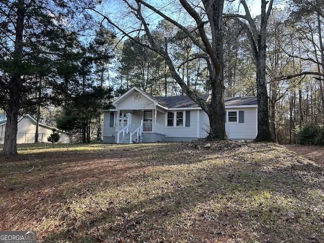 view of single story home