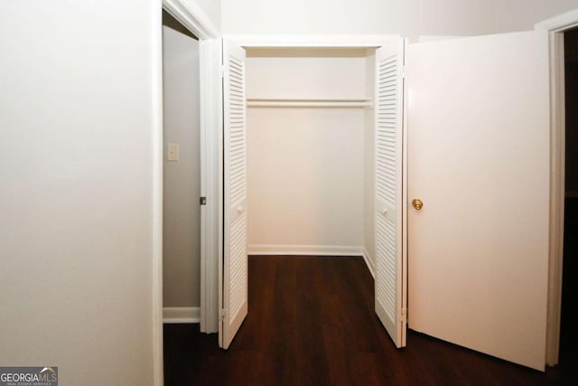 interior space featuring dark hardwood / wood-style flooring