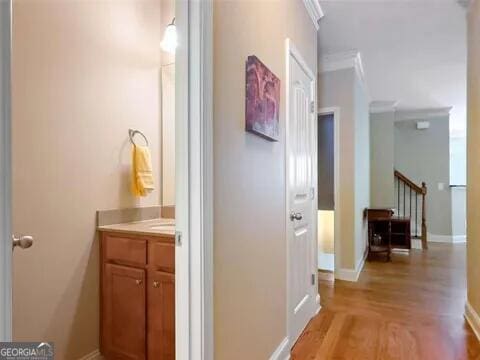 corridor with ornamental molding