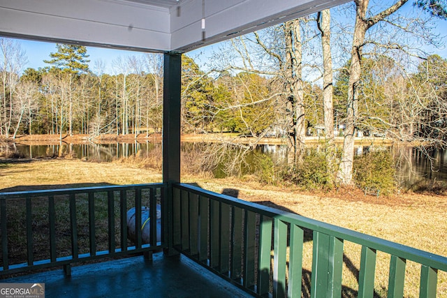 balcony with a water view