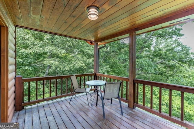 view of wooden deck