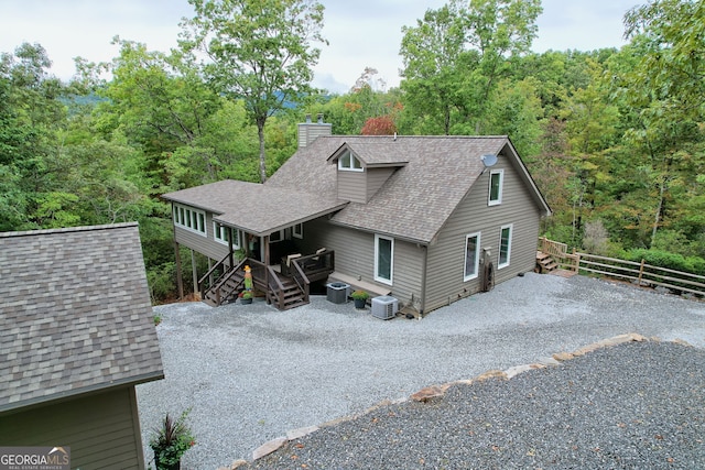 view of front of property featuring central AC unit