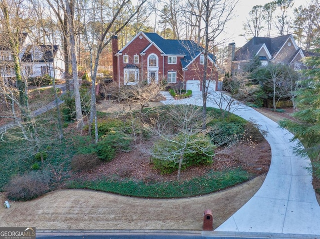 view of yard featuring a garage