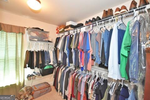 view of walk in closet