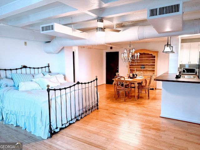 bedroom featuring light hardwood / wood-style flooring