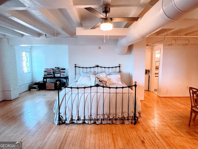 bedroom with light wood-type flooring