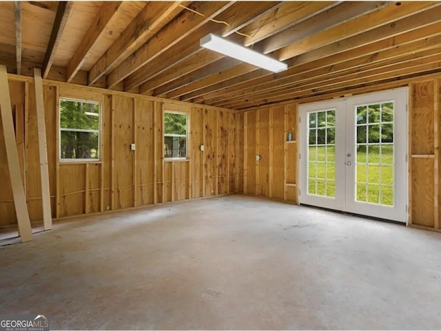 misc room featuring french doors