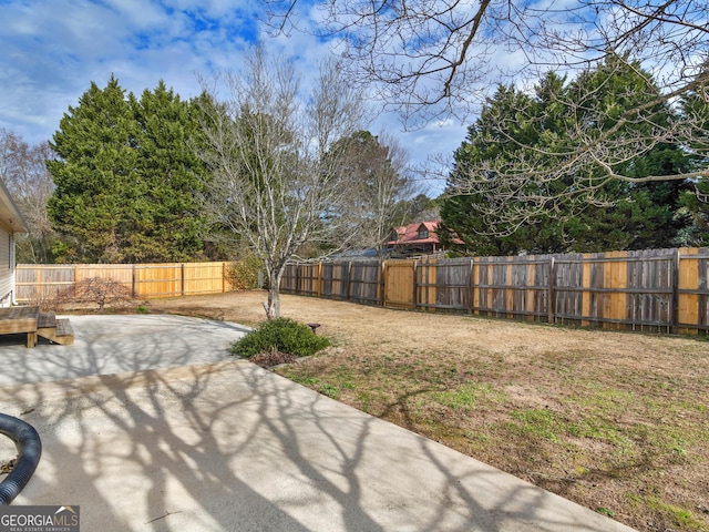 view of yard featuring a patio