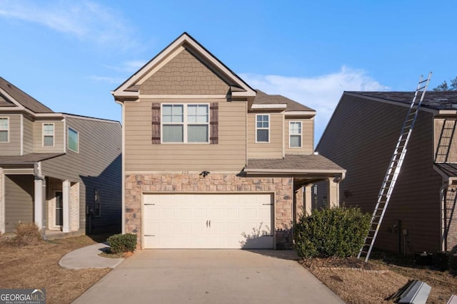 view of front of home featuring a garage