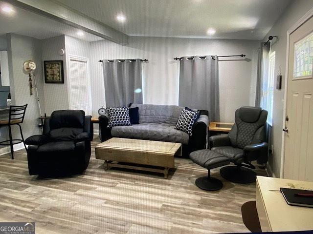 living room featuring wood-type flooring