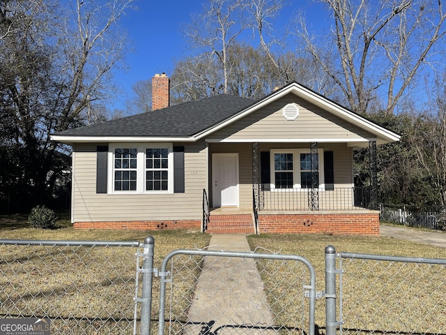 view of front of home with covered porch